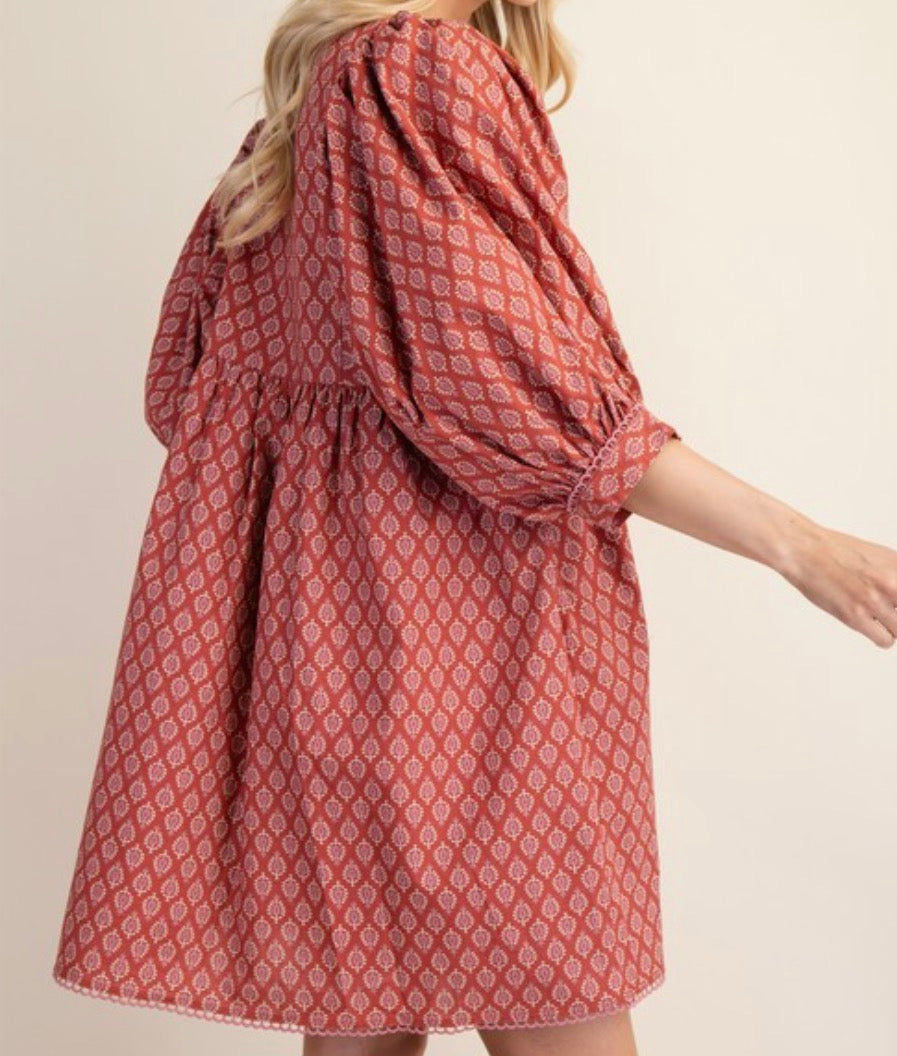 Mulled Rose Mini Dress