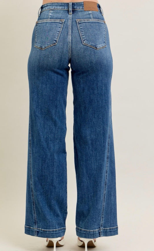 Judy Blue High Waisted Trouser Wide Leg Jeans - 82656