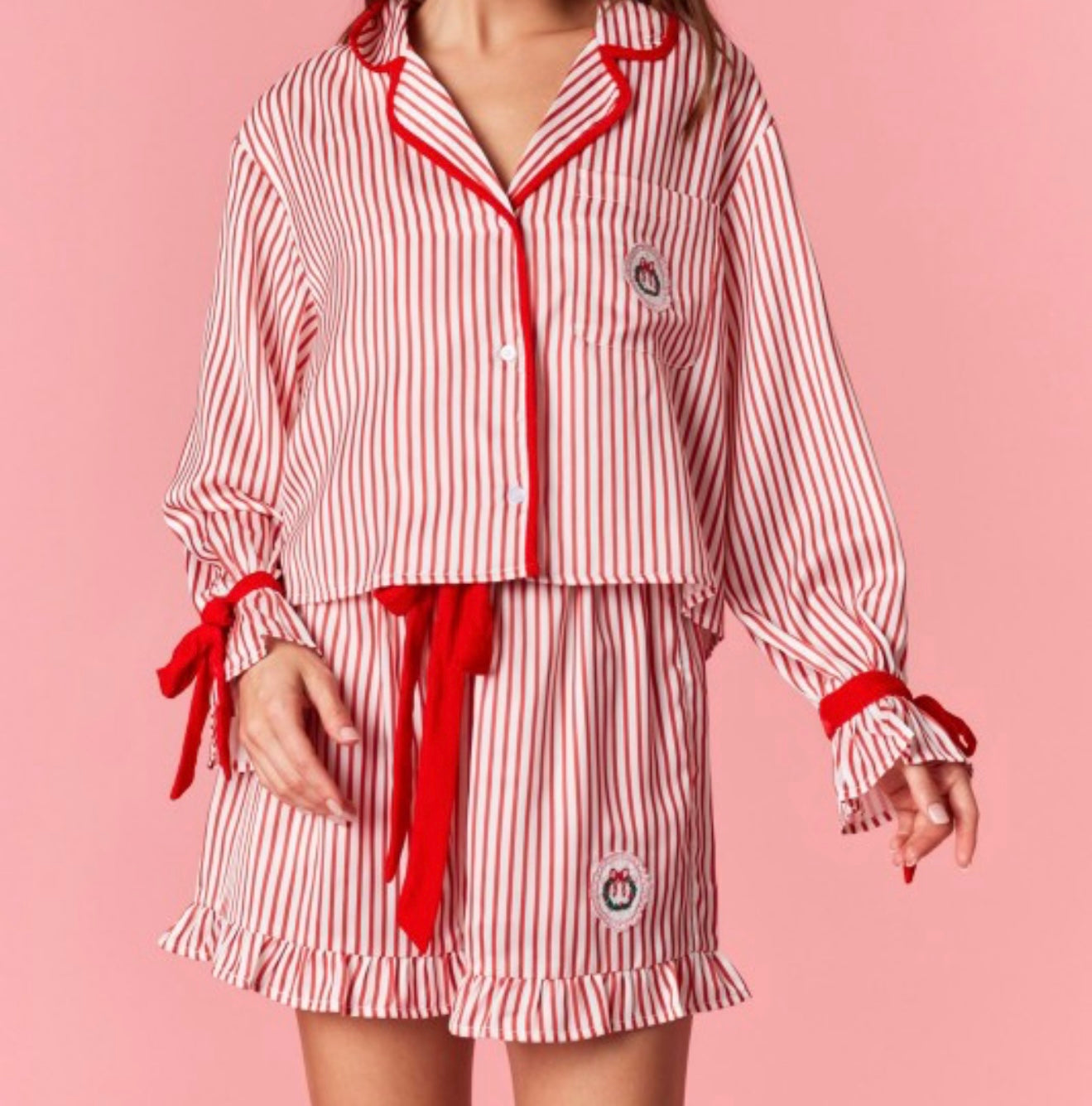 Christmas Candy Striped Pajama Set