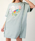 Teal Washed Heart Patch T-Shirt Dress