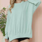 Oversized Ribbed Side Slit Sweatshirt
