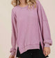 Mineral Wash Waffle Dolman Long Sleeve Top