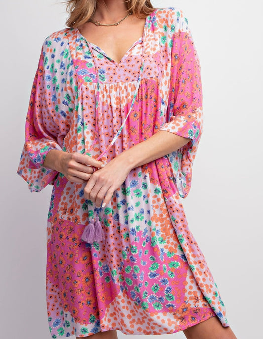 Floral Patchwork Babydoll Dress