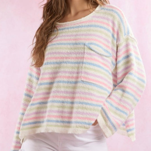 Multi Color Striped Loose Fit Top