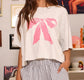 Heather Grey Bow Jersey Boxy Top