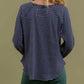 Striped Raglan Sleeve Knit Top
