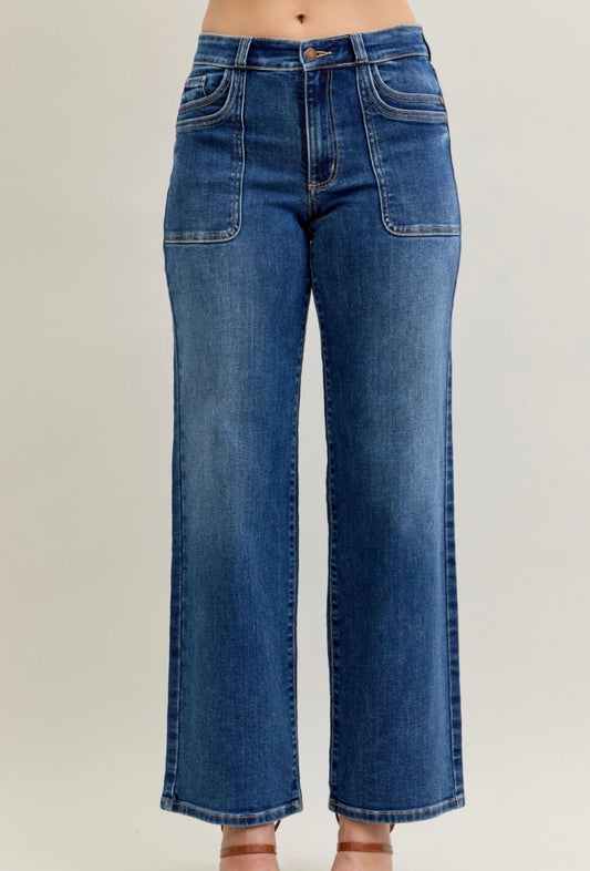Judy Blue Mid Rise 90's Straight Fit Jeans - 82680