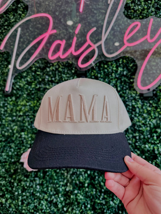 MAMA Embroidered Black Trucker Hat