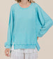 Mineral Wash Waffle Dolman Long Sleeve Top