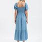 Smocked Chambray Midi Dress