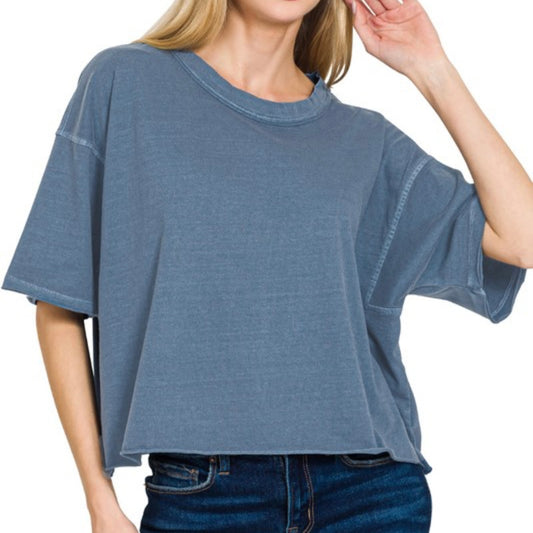Pigment Dye Washed Oversized Box Tee