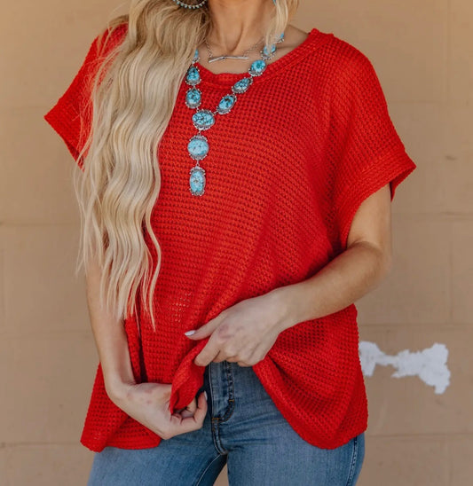 Plus Size Round Neck Knit Top