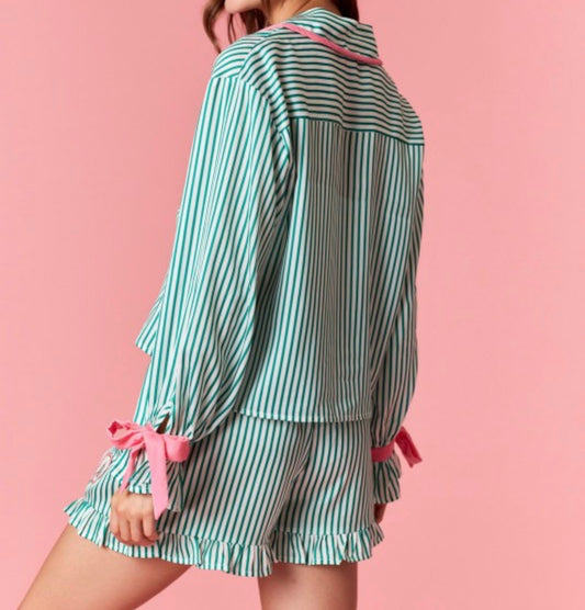 Christmas Candy Striped Pajama Set