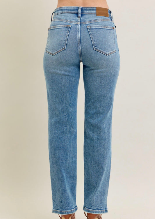 Judy Blue High Waisted Vintage Straight Jeans  - 8607