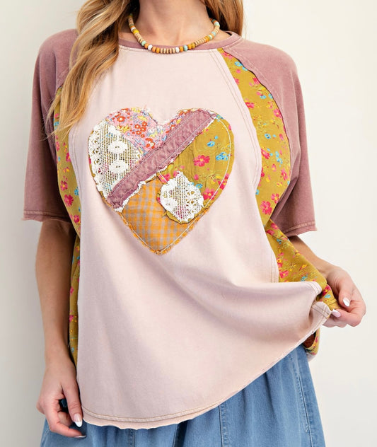 Heart Patch Mix & Match Mineral Wash Top