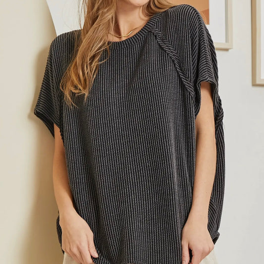 Plus Charcoal Poncho Top