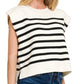Oversized Striped Crew Neck Short Sleeve Sweater