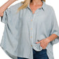 Coastal Striped Short Sleeve Button Down Shirt