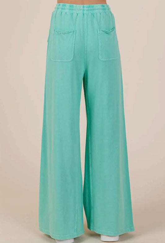 Mineral Wash French Terry Wide Leg Pants