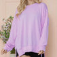 Oversized Ribbed Side Slit Sweatshirt