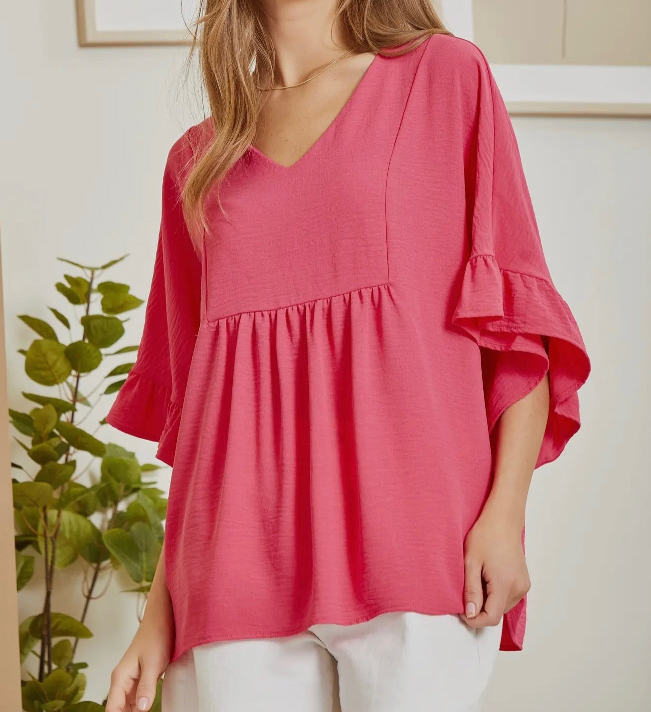 Plus Size Half Sleeve Babydoll Top