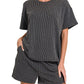 Ribbed Short Sleeve Set