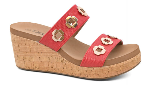 Corkys Hi Tide Red Wedge Sandals