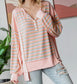 Multi Color Striped Button Front Top