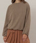 Balloon Sleeve Striped Knit Long Sleeve Top