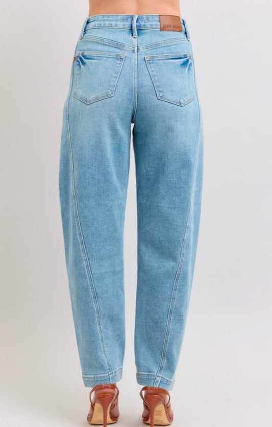 Judy Blue HW Side Panel Barrel Leg Jeans - 88959