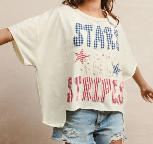 Stars and Stripes Patchwork Top