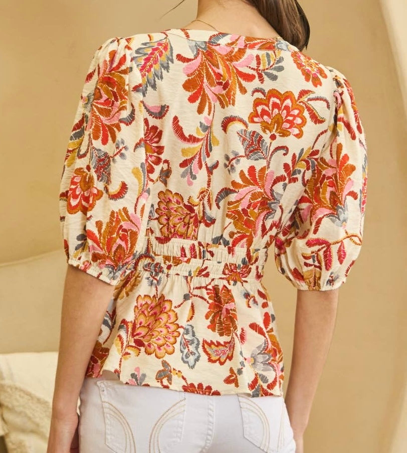 Golden Dahlia Cinched Top