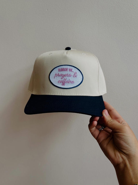 Runnin’ On Prayers & Caffeine Trucker Hat