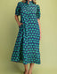 Sapphire Sprig Button-Front Dress