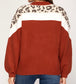 Stylish Animal Print Color Block Knit Sweater - Pineapple Paisley