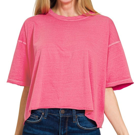 Pigment Dye Washed Oversized Box Tee
