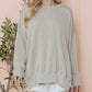 Oversized Ribbed Side Slit Sweatshirt