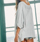 Heather Grey Twist Cuff Oversized Top
