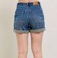 Judy Blue Dark Wash High Waisted Cuff Jogger Shorts