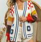 Granny Square Open Knit Cardigan Sweater