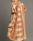Mocha Abstract Print Midi Dress