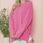 Oversized Ribbed Side Slit Sweatshirt