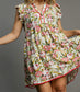 Blooming Rose Ruffle Detail Dress
