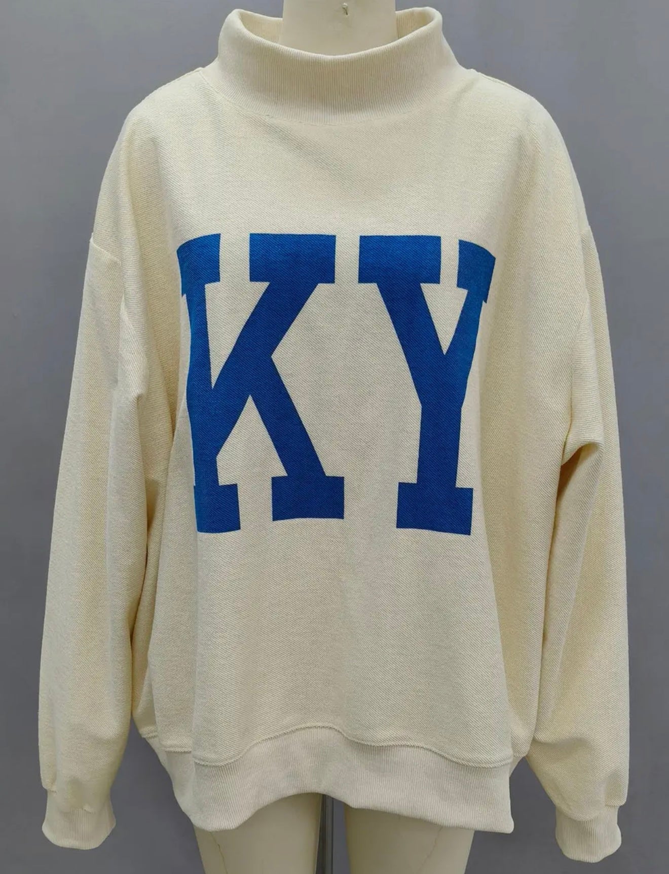 KY Floral Reversible Mock Neck Sweatshirt