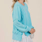 Mineral Wash Waffle Dolman Long Sleeve Top