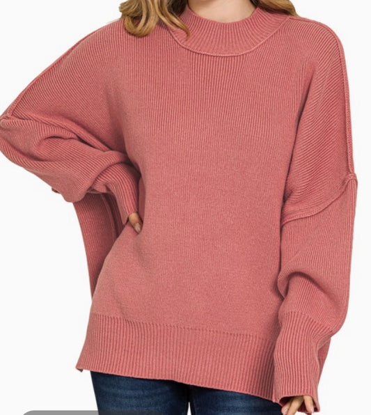 Side Slit Oversized Sweater
