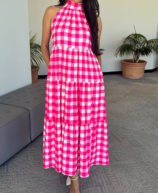 Poolside Picnic Gingham Dress