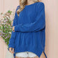 Oversized Ribbed Side Slit Sweatshirt