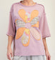 Flower Patch Mineral Washed Half Sleeve Top