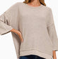 3/4 Sleeve Washed Boxy Sweater